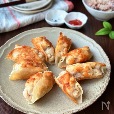 【鶏むね肉と里芋のチーズ餃子】節約/包まない