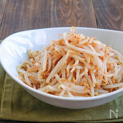 10秒茹で♪シャキシャキもやしの旨味噌ナムル