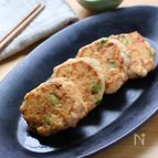米粉でふんわり！枝豆となめ茸の鶏つくね