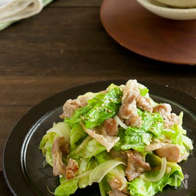 春キャベツと豚肉の塩炒め