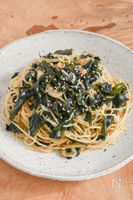 戻す時間は必要なし!乾燥わかめと海苔のパスタ