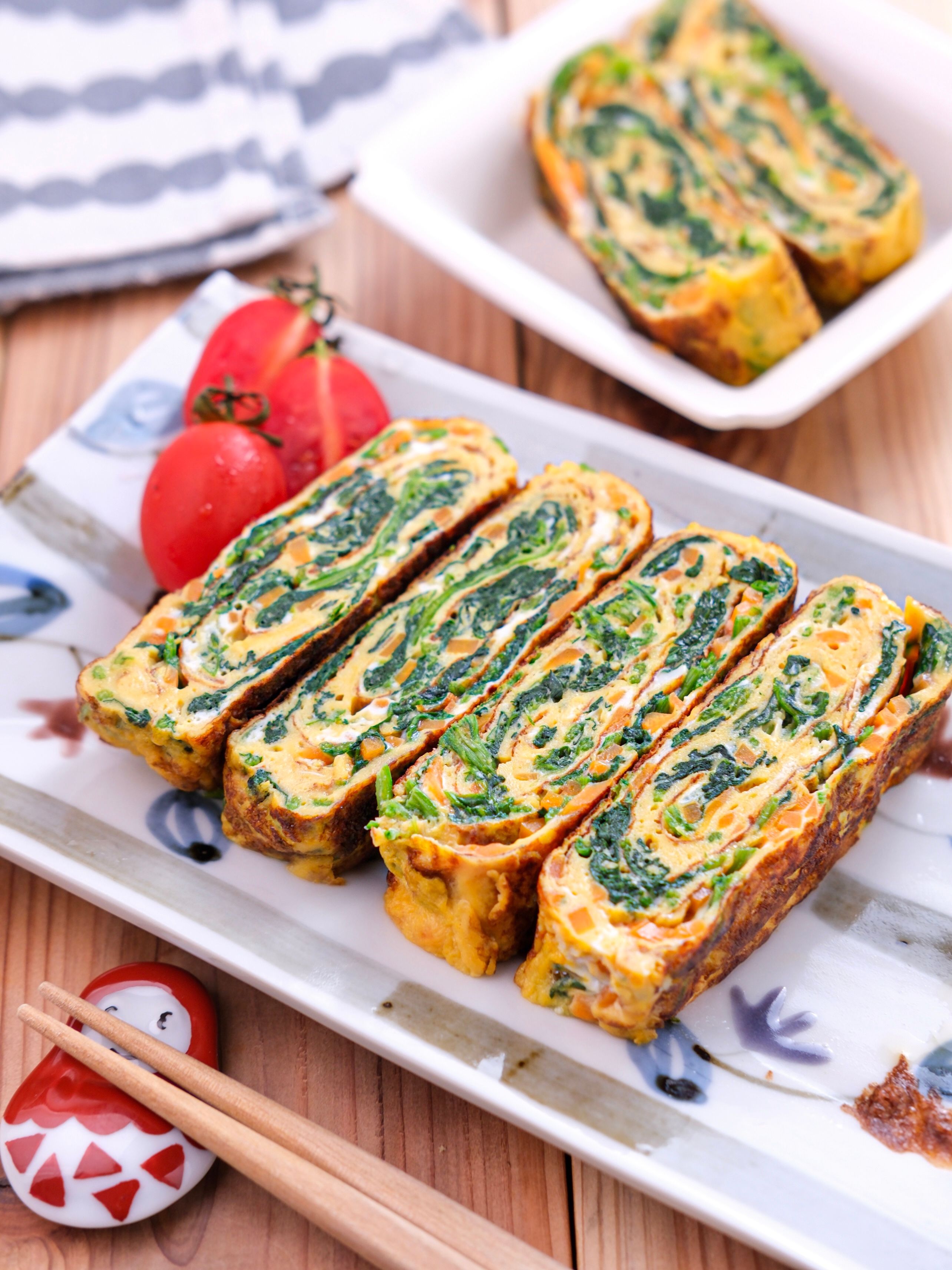 ほうれん草とにんじんの卵焼き】栄養もボリュームも満点♡ | レシピ