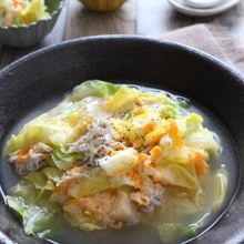 春キャベツとシラス卵の白だしさっと煮