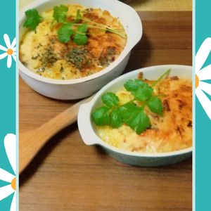 チョロリスの作ってみた!投稿(ねぎが甘い♪とろとろ絶品！『鶏肉と長ねぎの中華風グラタン』)
