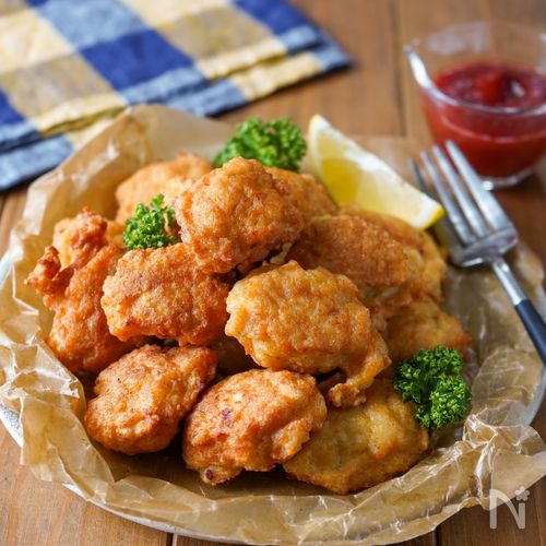 【驚くほど簡単!カリふわ♡︎チキンナゲット】お弁当にも♪