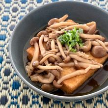 レンジで簡単！《厚揚げのきのこあんかけ》
