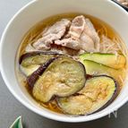 しみしみ♪豚肉となすのぶっかけそうめん