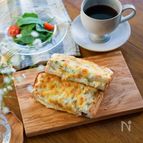 カフェ気分で♪しめじとベーコンのクロックムッシュ
