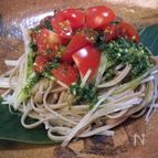 蕎麦　◆SOBAサラダ◆　和で楽しむバジルペースト