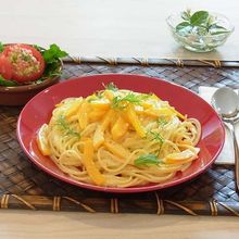 黄パプリカのクリームパスタ