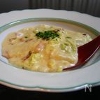 白菜とベーコンの豆乳煮