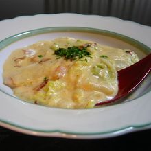 白菜とベーコンの豆乳煮