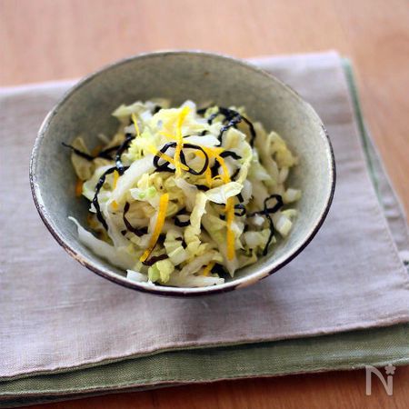 白菜の塩昆布和え 柚子風味 By 山本路子 みるまゆ レシピサイト Nadia ナディア プロの料理家のおいしいレシピ