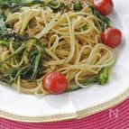 おかひじきと菜の花の春パスタ