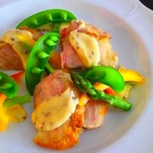 チキンソテーのマスタードドース