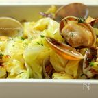 焼キャベツとあさりの酒蒸し