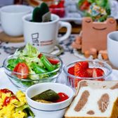 アスパラとウインナー入りスクランブルエッグ。