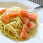 旬のスイカで、スイカと大葉の冷製スパゲッティーニ