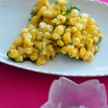天塩やきしおで仕上げる夏のトウモロコシかき揚げ