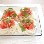 即席塩トマトだれそうめん