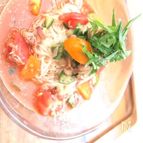 夏バテ予防のトマツナ素麺