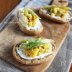 アスパラととうもろこしの味噌マスタードマリネ