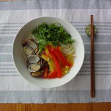 あさりとパプリカのフォ―風