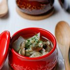 大根ときのこのスープ。
