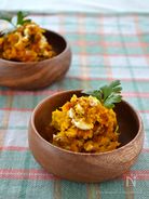 かぼちゃのクリームチーズしょうゆサラダ