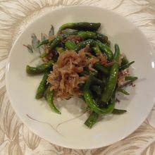 ひもとうがらしとちりめんじゃこの炒め物