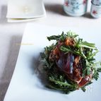 鰹と春菊のオレンジおろしポン酢和え
