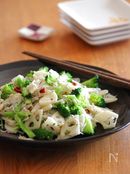 レンコンとしらすのぺペロンチーニ。