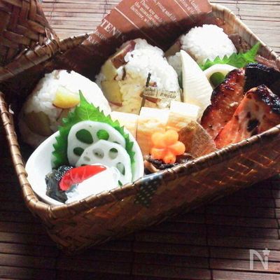 秋鮭のグリルのお弁当