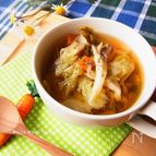 舞茸とキャベツの香味野菜スープ