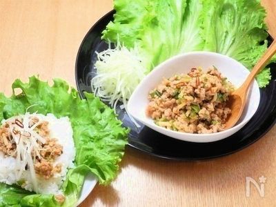 ピリ辛肉みそ レタスで巻いて | レシピサイトNadia