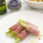 さつまいもの茎　生ハム巻き