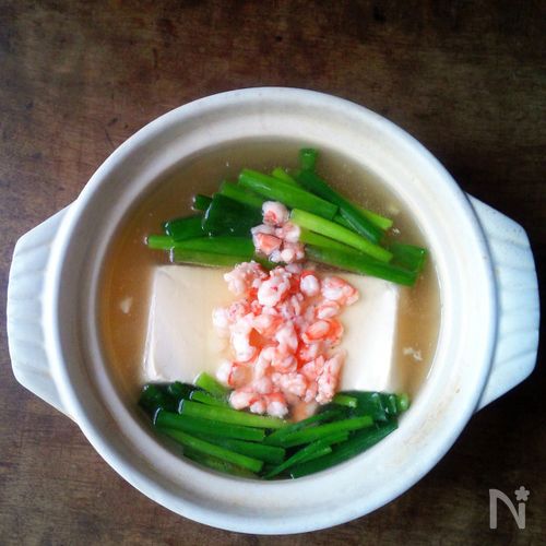 滑らか絹ごし豆腐の海老あん鍋