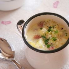 白い冬野菜のミルクスープ。