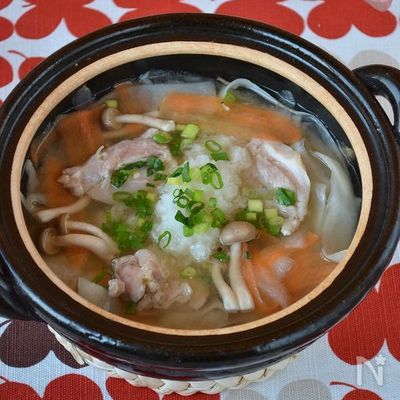 鶏肉とひらひら大根のゆず胡椒みぞれ鍋