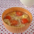 トマトとえのきのかき玉味噌汁