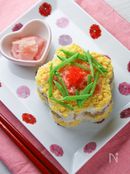 春色*花型押し寿司。