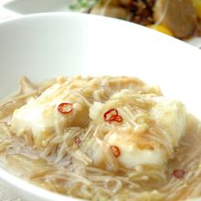 白菜とエノキの、トロり豆腐あんかけ