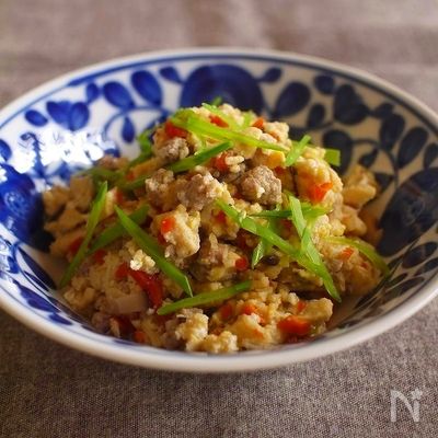 高野豆腐のそぼろ卵とじ煮