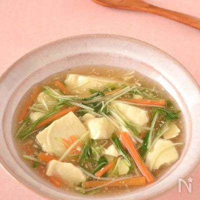 豆腐と水菜のとろとろ生姜あん