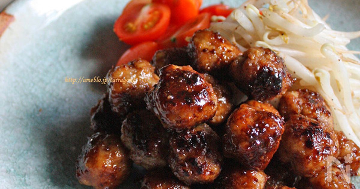 はんぺん肉団子のマスタード照焼き