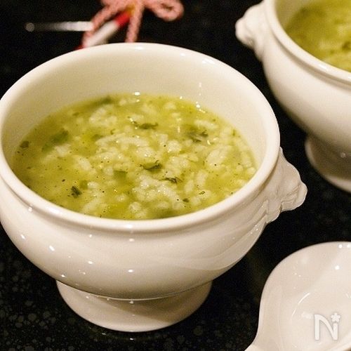 七草粥　豆乳抹茶バージョン