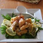 タラのピリ辛マヨソース和え。