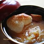 ぷちぷち明太子と白菜の味噌仕立て雑煮
