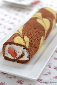 チョコハートロールケーキ