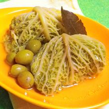 ◆ロールキャベツのオリーブ煮◆　サボイ(縮緬)キャベツ